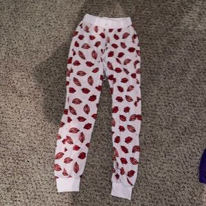 Pink Pajama Pants W/ Kiss Lips